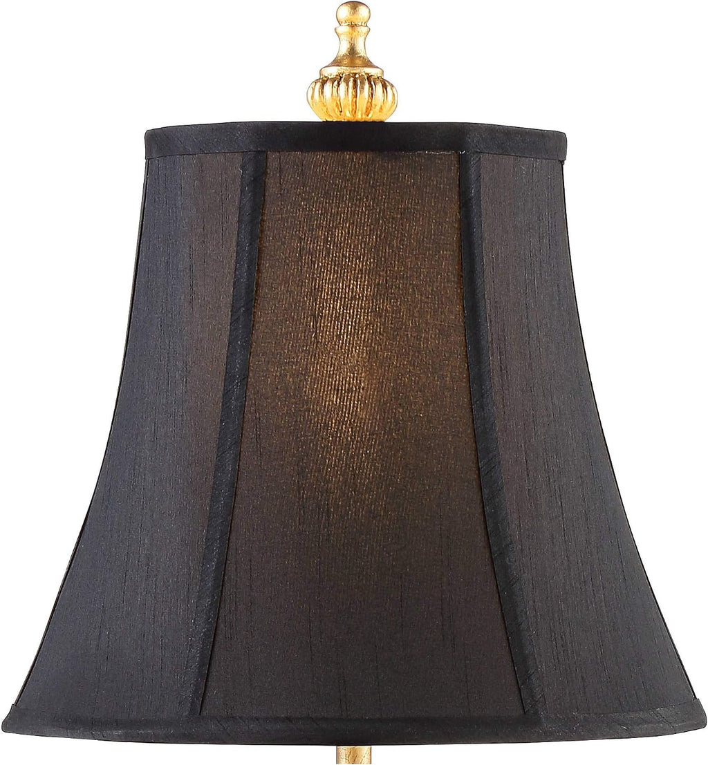 Regency Hill Juliette Traditional French Country Buffet Table Lamps 36.5' Tall Skinny Set of 2 Glam Luxury Style Gold Candlestick Black Fabric Bell Shade for Living Room House Home Entryway