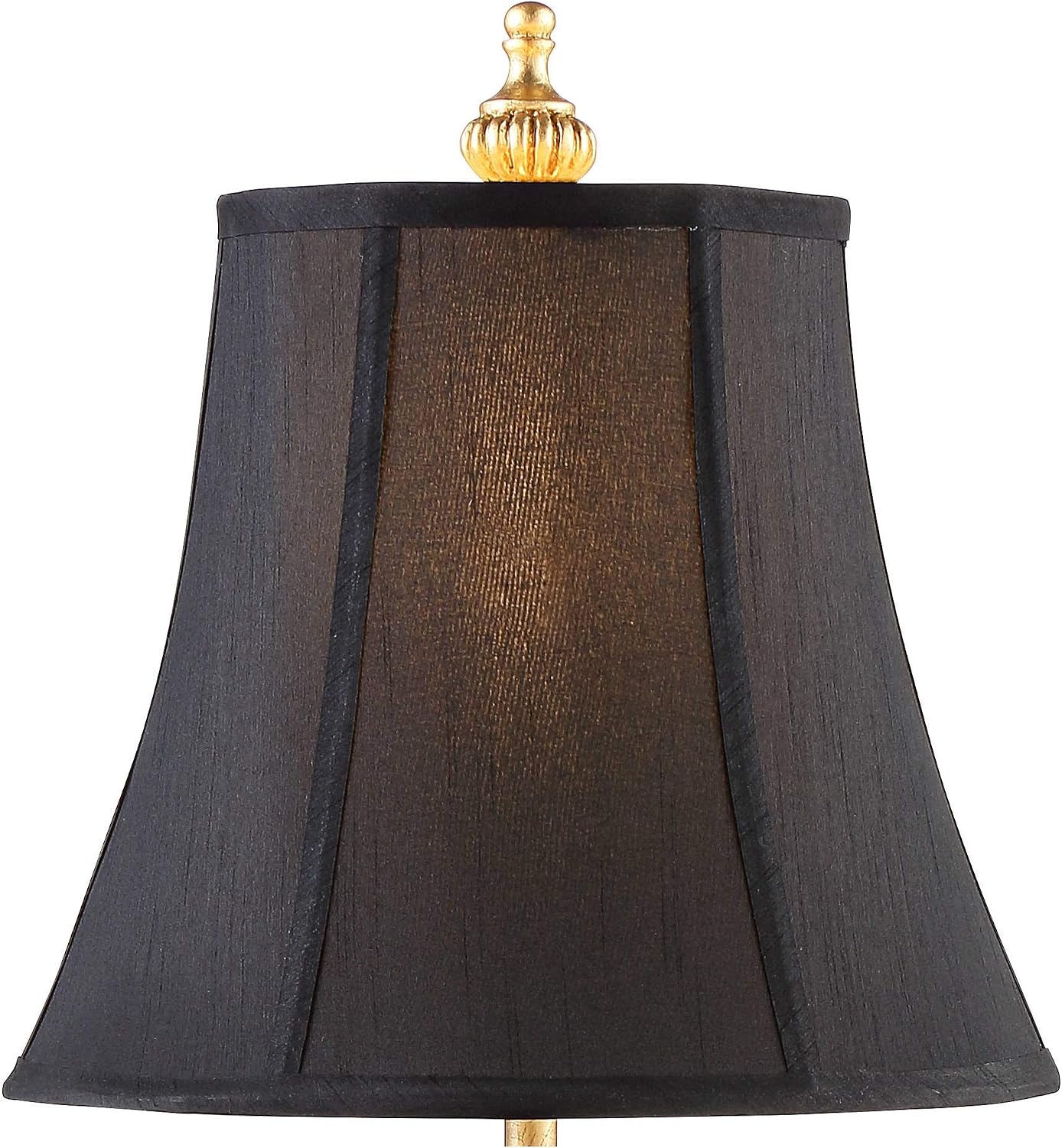 Regency Hill Juliette Traditional French Country Buffet Table Lamps 36.5' Tall Skinny Set of 2 Glam Luxury Style Gold Candlestick Black Fabric Bell Shade for Living Room House Home Entryway
