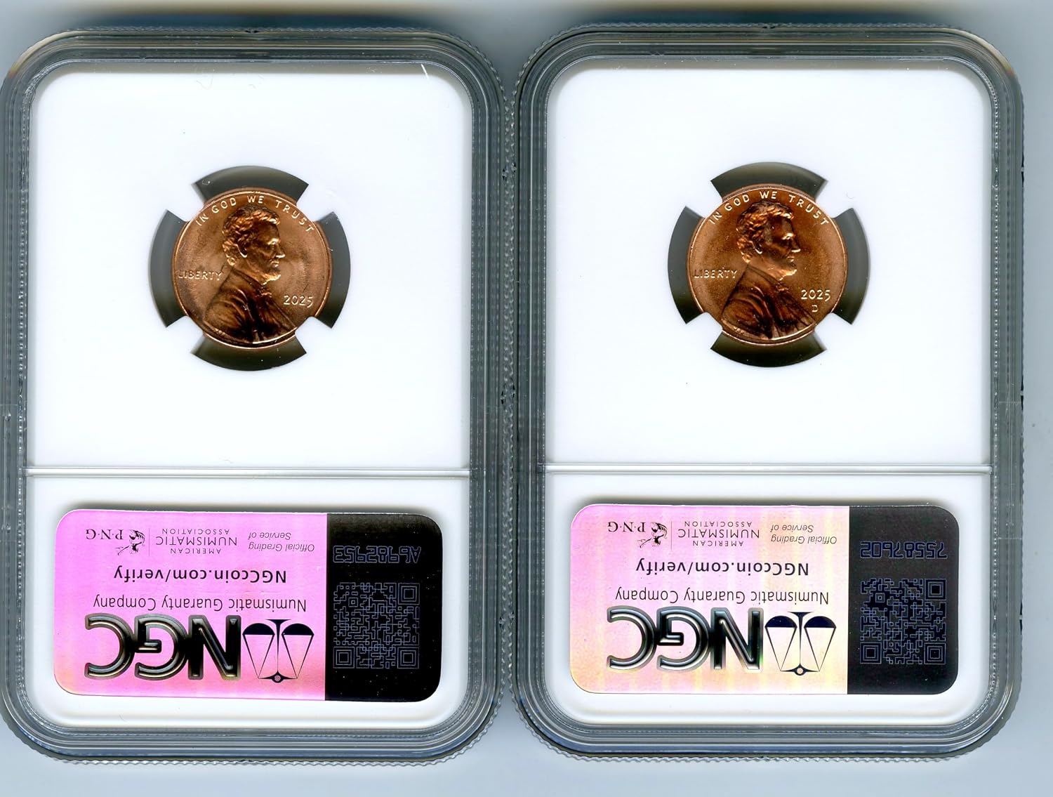 2025 P & D US MINT LINCOLN PENNY UNION SHIELD 2 COIN SET - FIRST RELEASES Cent NGC MS66 RD