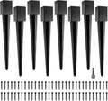 LADECH 4x4 Fence Post Anchor Ground Spike 36' Length Metal Black Powder Coated – Mailbox Post Anchors – Fit 3.5x3.5 Lumber (8, Black)