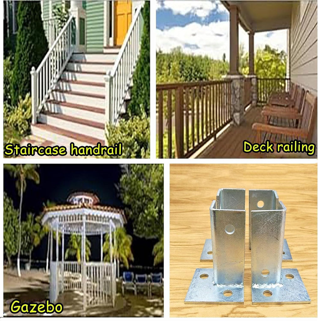 Stability Post Anchor Base Bracket, Wooden Mailbox Railing Stand Base, Adjustable Post Support for Concrete for Temporary Shelters/Solar Panel Mounts(20pcs)