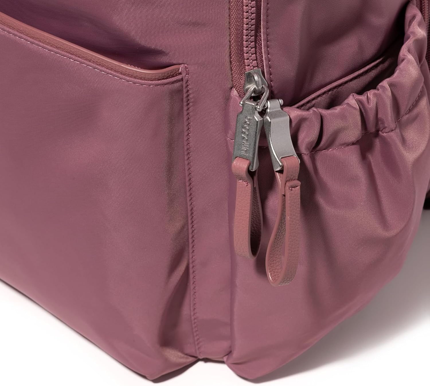 Baggallini Tribeca Expandable Laptop Backpack, Mauve Twill