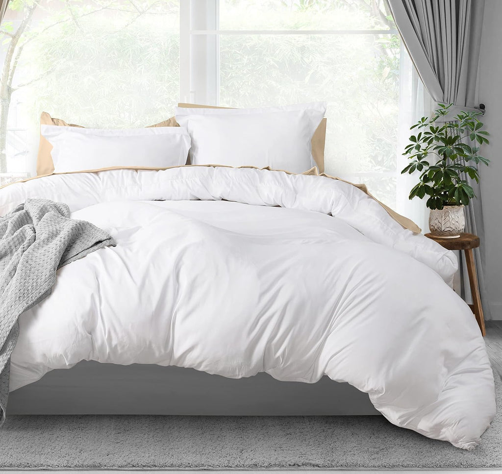 Utopia Bedding Duvet Cover Full Size - 3 Piece with Zipper Closure - 1 Comforter Cover 80X90 Inches & 2 Pillow Shams 20X26 Inches (Pack of 10, White) Comforter Not Included