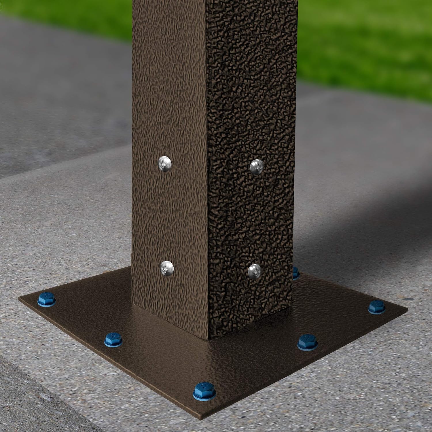 Mail Boss 7123 In-Ground Steel Mailbox Mounting Post and 7158 Surface Mount Base Plate