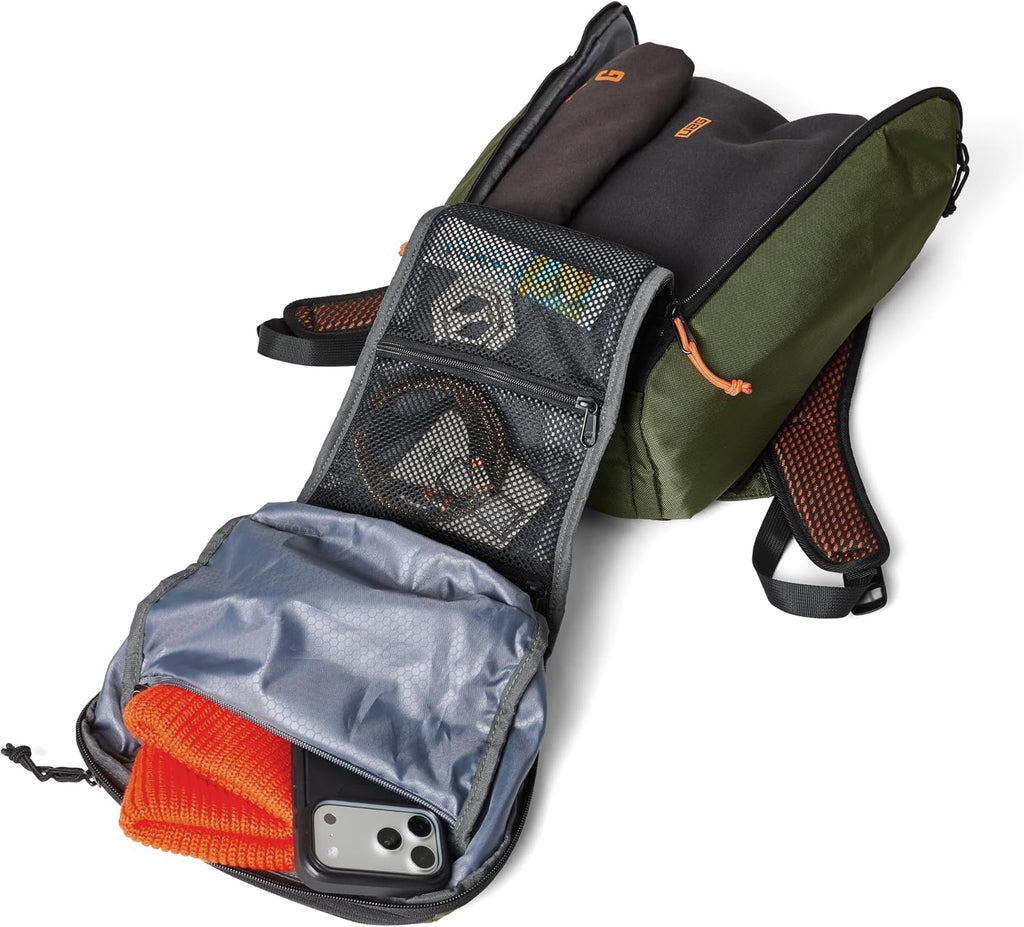 URBAR ARMOR GEAR UAG 20-Liter Laptop Backpack - Lightweight Travel Carry-on Luggage Daypack Fits up to 16' Laptop, Civilian Olive Drab/Orange
