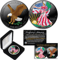 Black Ruthenium & Colorized 2-Sided 1 Troy Oz .999 2019 Silver Eagle Coin w/Box