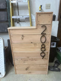 Custom Weatherproof Wooden Post-Mount Mailbox Post with Solar Illuminated Metal House Numbers, Pine Cedar Treated SmartSide Construction (Natural Cedar (unstained))