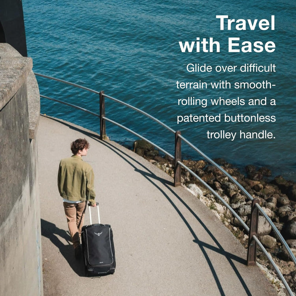 Osprey Daylite 115L Wheeled Collapsible Travel Duffel Bag - Lightweight Rolling Suitcase, Black