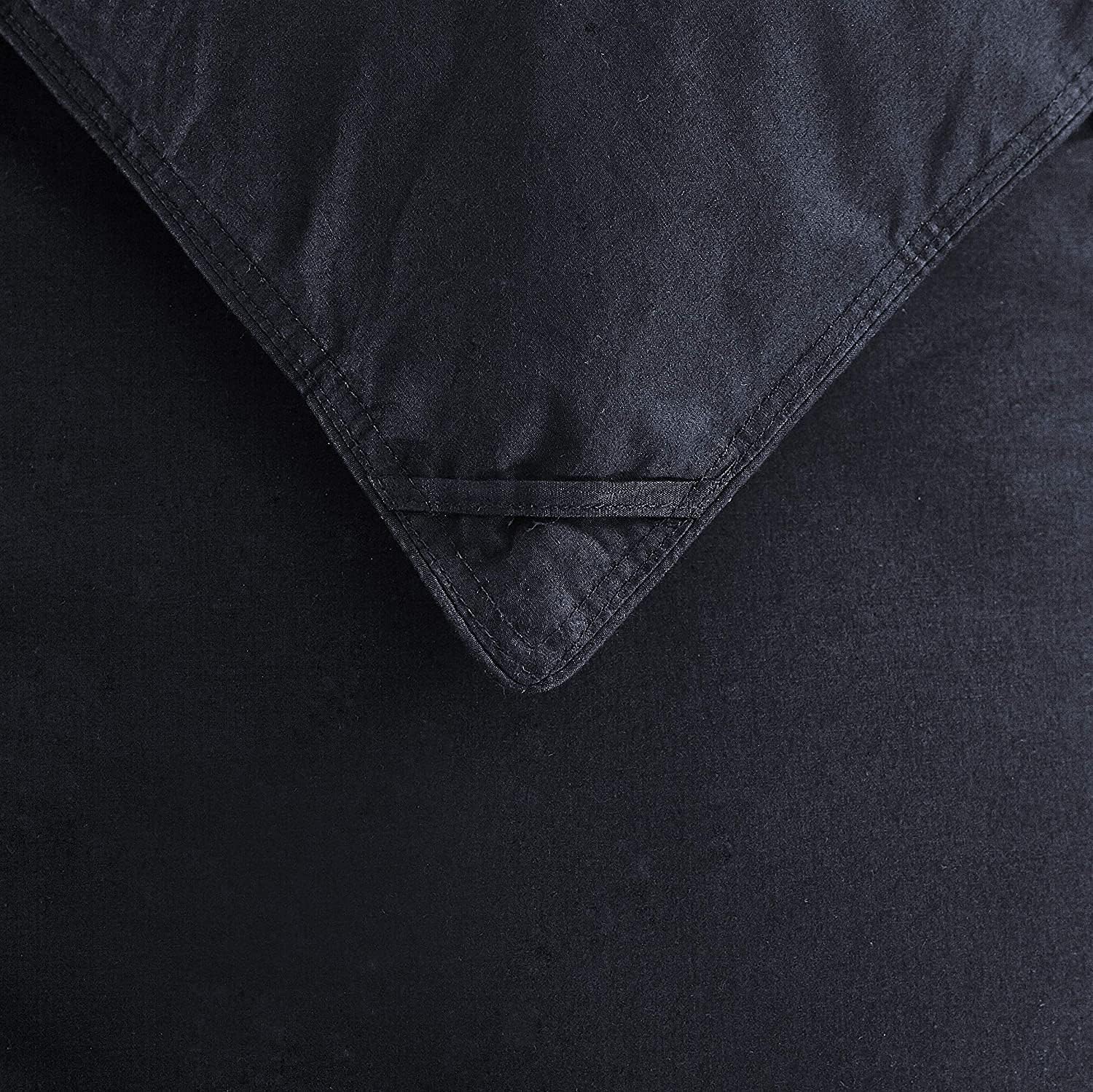 Luxurious Full/Queen Goose Down Comforter, Unique Black Solid, 600 Thread Count, 100% Egyptian Cotton Cover, 70 Oz Fill Weight, 750 Fill Power