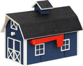 Amish Dutch Barn Painted Wooden Mailbox with Cupola (Navy with White Trim)