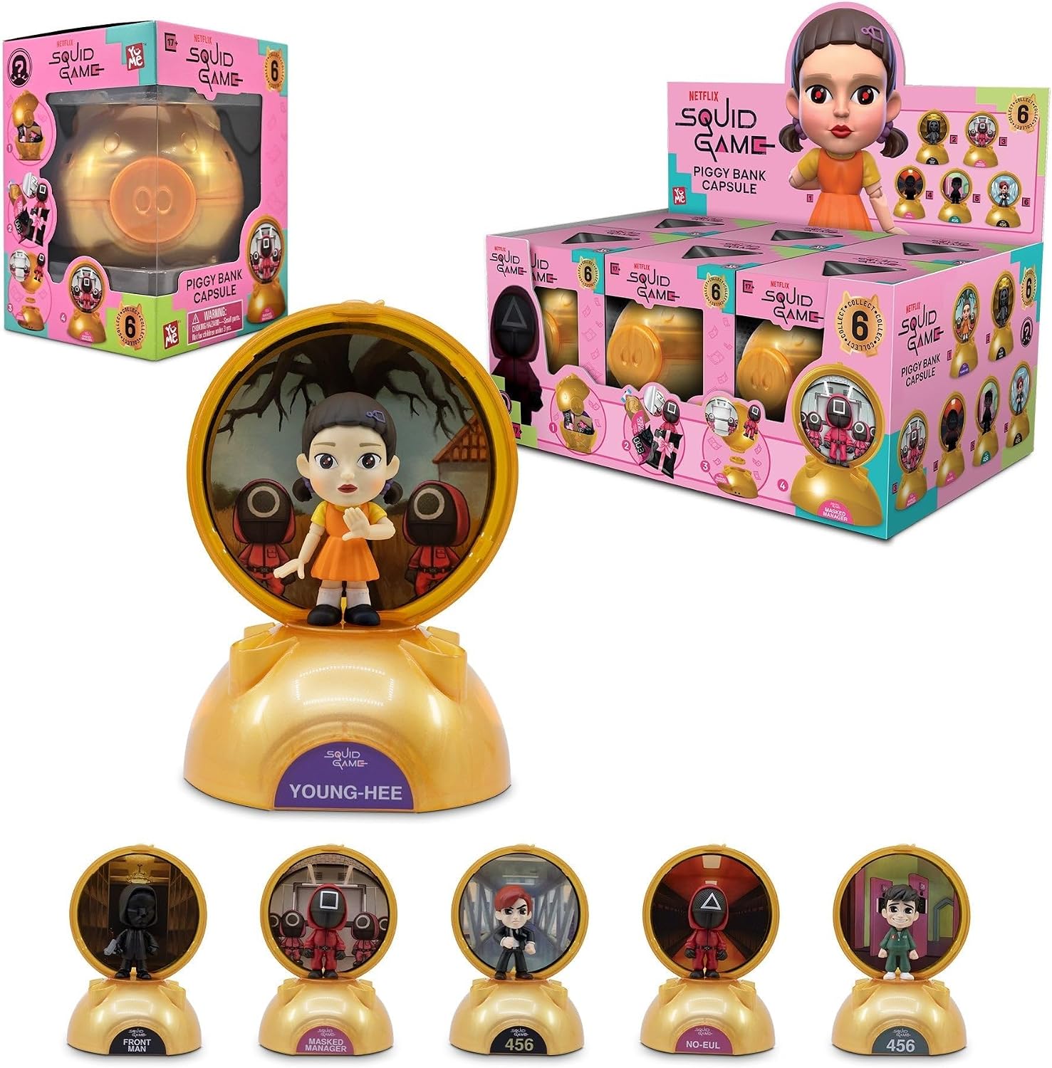 YuMe Squid Game Blind Box Figurines (6-Pack) – Official Netflix Collectible Mystery Capsules Featuring Iconic Characters – Surprise Toy Gift Set for Fans, Adults, Boys & Girls – Series 1