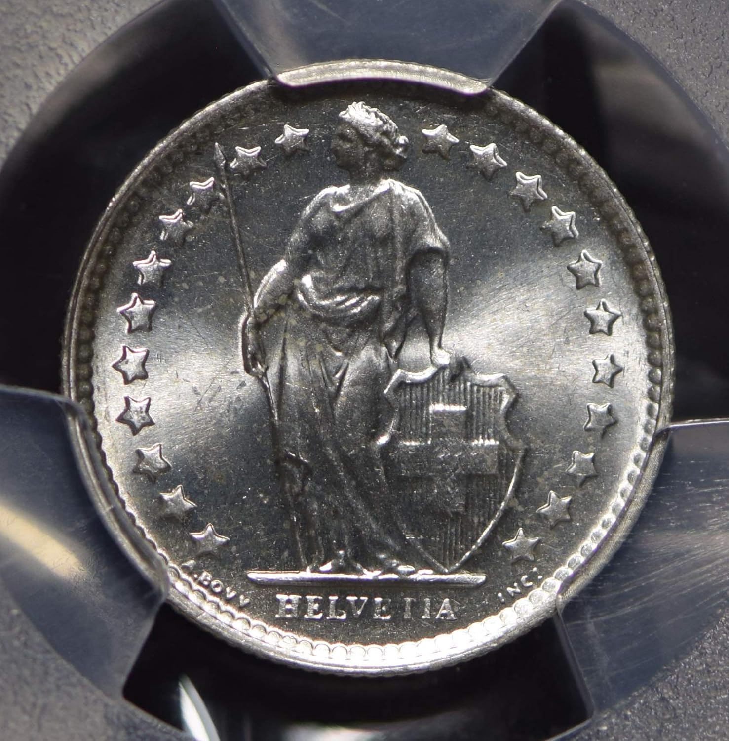 Collectible Coin Switzerland 1964 1/2 Franc PCGS MS66 blasting luster rare grade PC0562