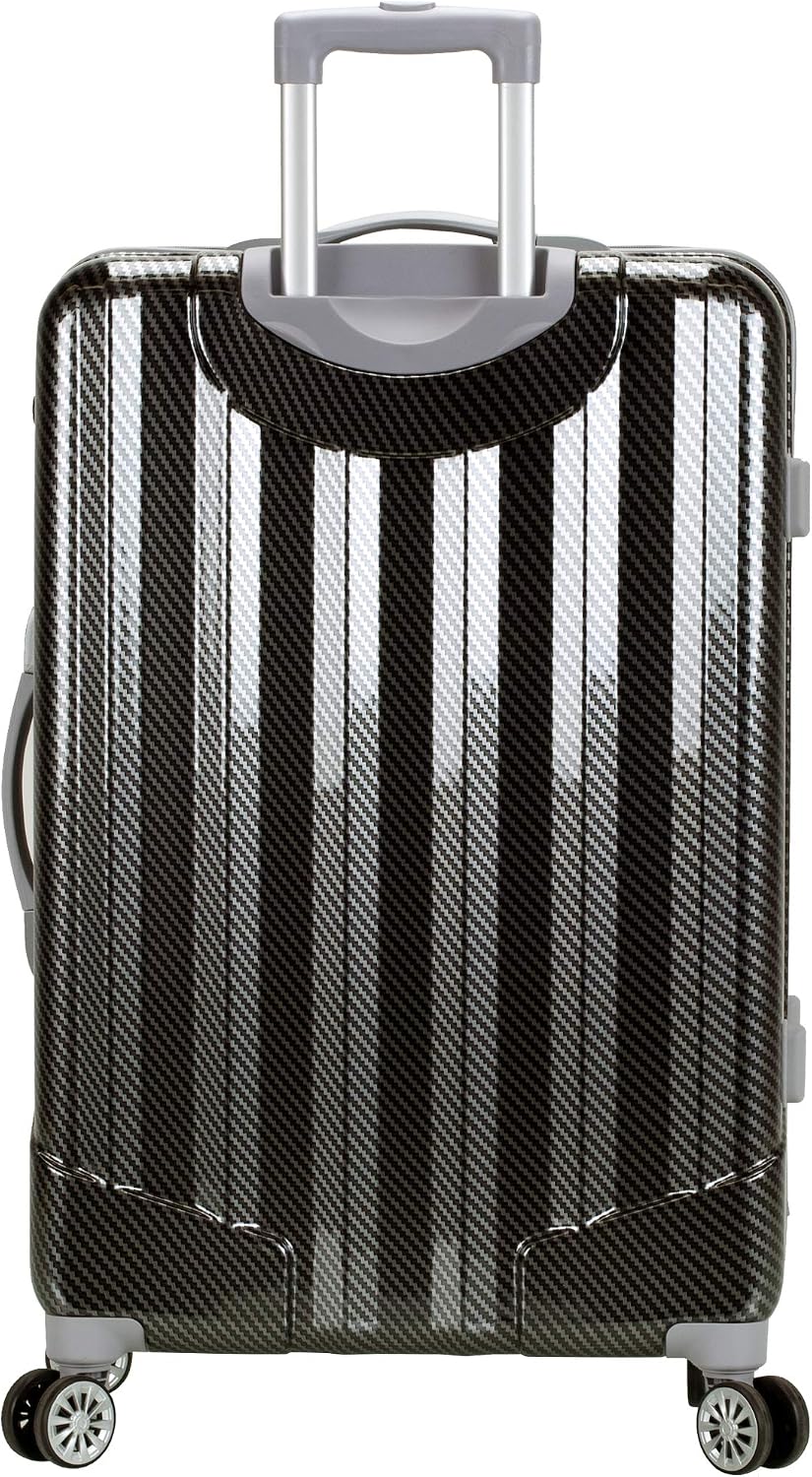 Rockland Barcelona Hardside 10-Piece Travel Gear Luggage Set, Black (22'/24'/28' Uprights, Luggage Cover, and Packing Cubes)