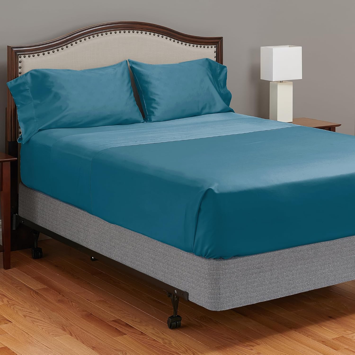 MyPillow Giza Dreams Bed Sheets, 100% Certified Giza Egyptian Cotton, Deep Pocket, Sateen Weave [California King, Lake Blue]