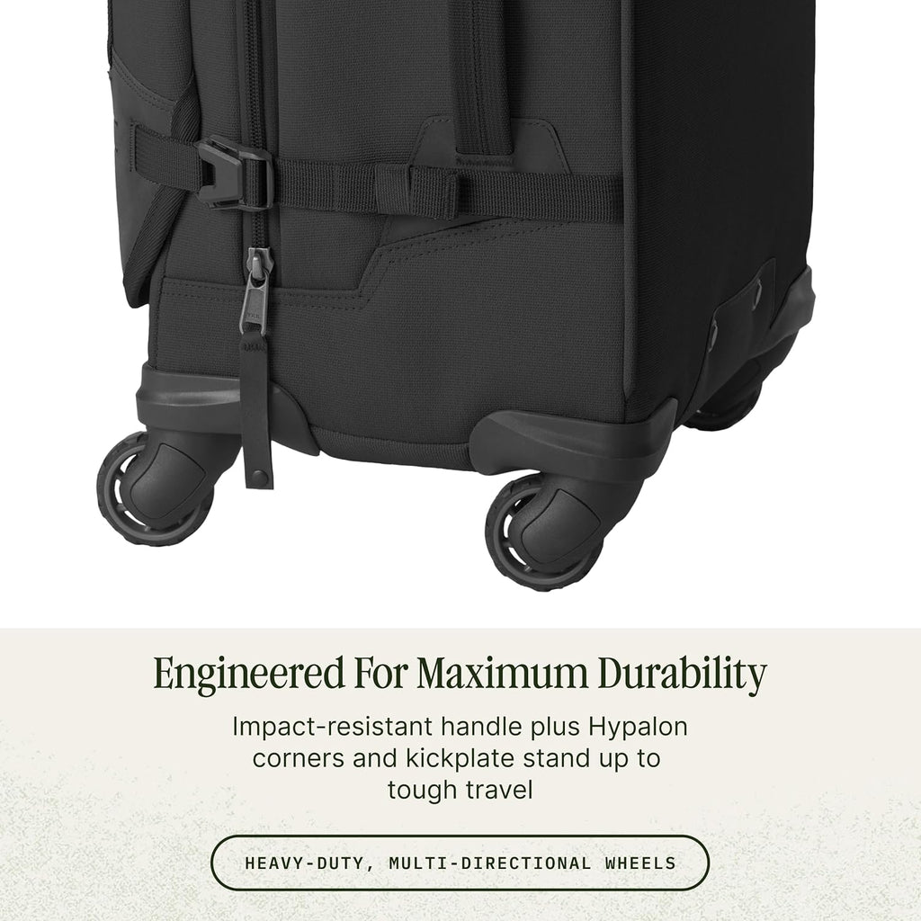 Eagle Creek Gear Warrior XE 4-Wheel Carry-On Luggage for Travel Essentials - Smooth Rolling Wheels - Lockable Zippers - Interior Laptop Sleeve - Black - 21.74'