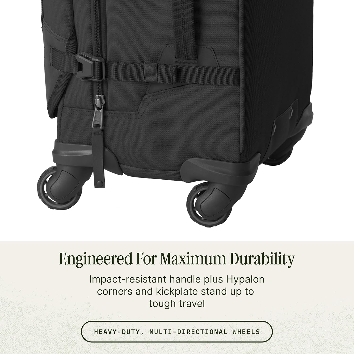 Eagle Creek Gear Warrior XE 4-Wheel Carry-On Luggage for Travel Essentials - Smooth Rolling Wheels - Lockable Zippers - Interior Laptop Sleeve - Black - 21.74'