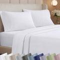 California Design Den White Queen Sheet Set Deep Pocket - 1000 Thread Count Sateen, Thick and Natural 100% Cotton Bedsheets, Durable Bedding Set - White
