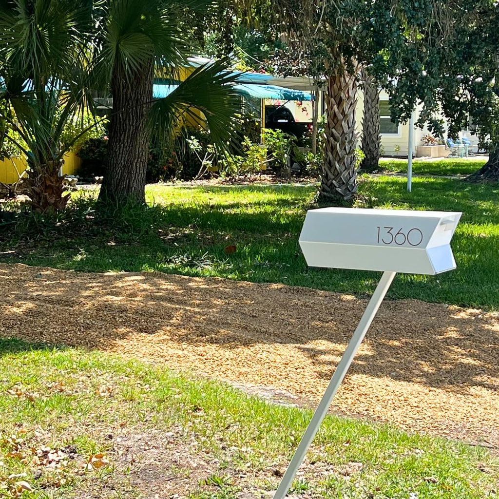 modbox USA Mid-Century Modern Curbside Mailbox | Solid Color (White)