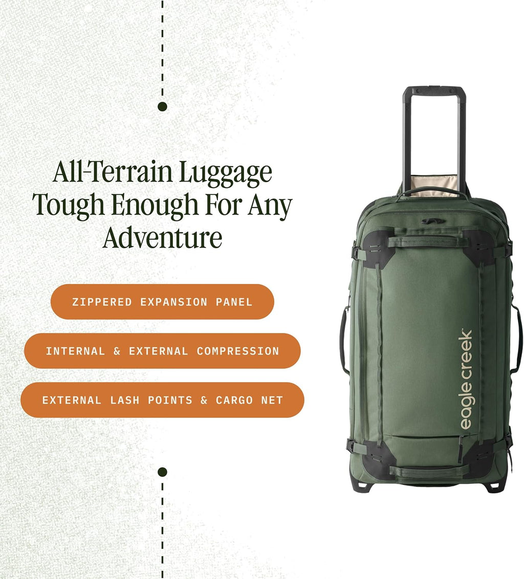 Eagle Creek Gear Warrior XE 2-Wheel Luggage to Keep Travel Items Organized - Smooth Rolling Wheels - Telescoping Handle - Padded Laptop Pocket - Jungle Green - 30'