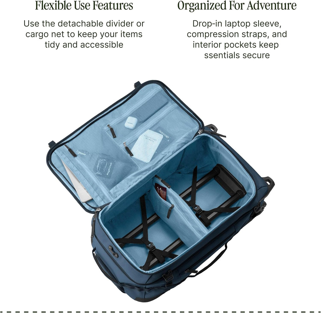 Eagle Creek Gear Warrior XE 2-Wheel Luggage to Keep Travel Items Organized - Smooth Rolling Wheels - Telescoping Handle - Padded Laptop Pocket - Blue Jay - 27'
