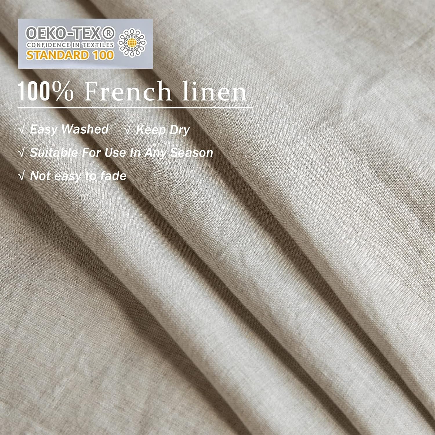 XZ XIFA Linen Duvet Cover Queen Size,100% Natural French Flax, Breathable & Durable Bedding, Farmhouse Cooling Duvet Cover Sets 3pcs-1 Duvet Cover and 2 Pillowcases(Queen Size, Linen)