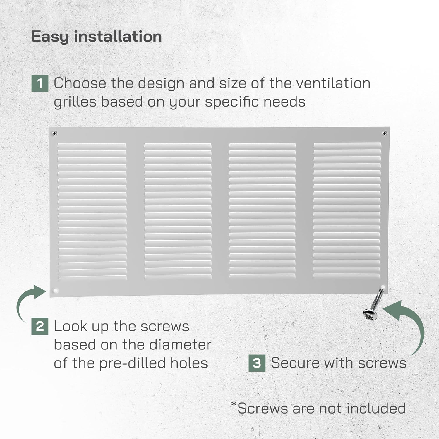 Vent Systems 16' x 8' Inch (Overall Dimensions) Pack of 10 - White - Air Vent Cover Metal Air Return Grill with Built-in Mesh Guard Screen HVAC Vent Duct Cover for Home Improvement