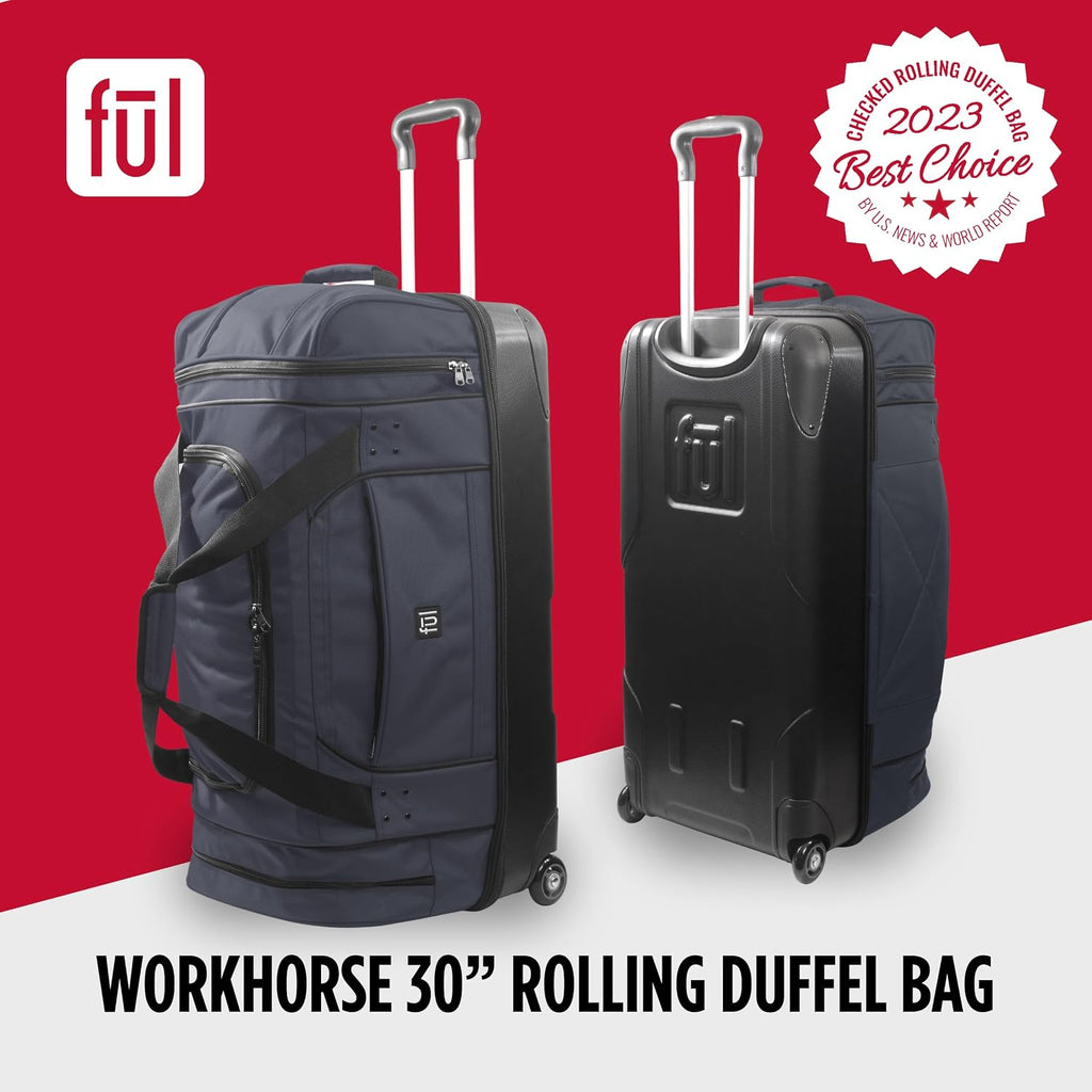 Workhorse Large Rolling Duffle Bag with Wheels | 30 Inch Checked Large Luggage Bag for Travel