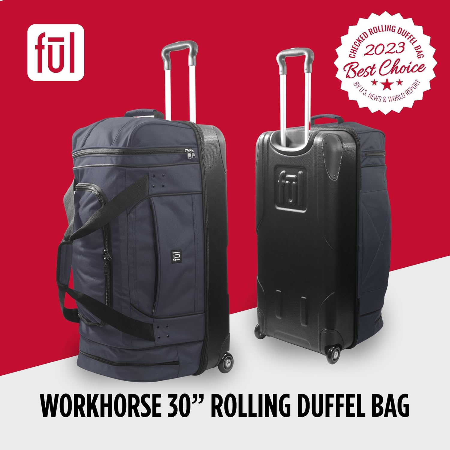 Workhorse Large Rolling Duffle Bag with Wheels | 30 Inch Checked Large Luggage Bag for Travel