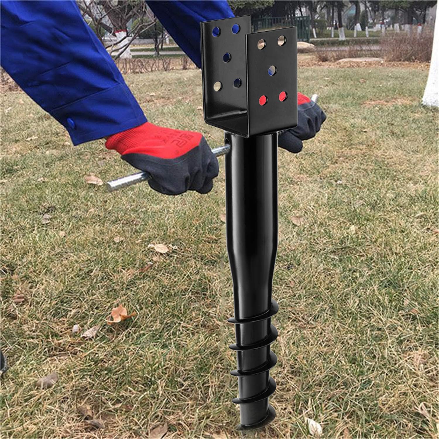 Premium No Dig Ground Anchor DIY Screw in Stake U-Model 27 Inch Fits Standard 4x4 Posts (3.5' X 3.5') Great for Mailbox and Fence Posts