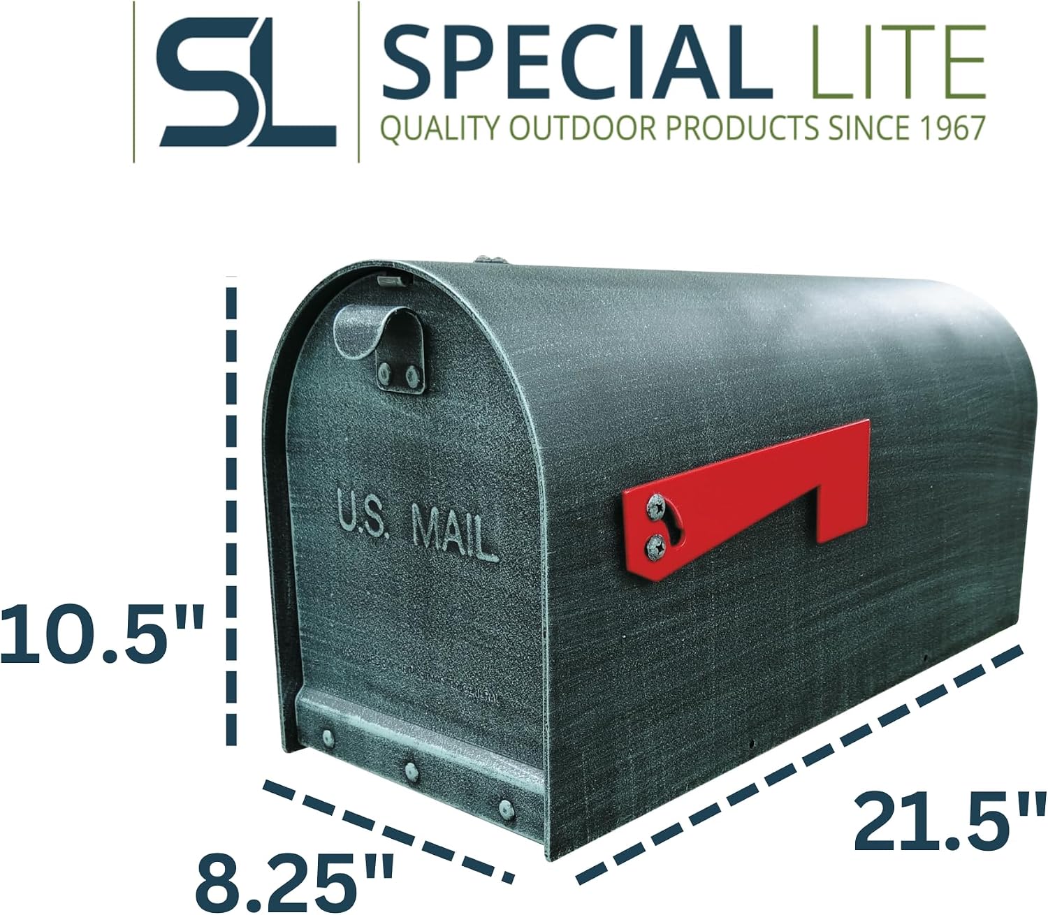 Special Lite Titan Steel Curbside Mailbox - Verde Green Steel Mailbox for Post Mount - SCH-1016-S-VG