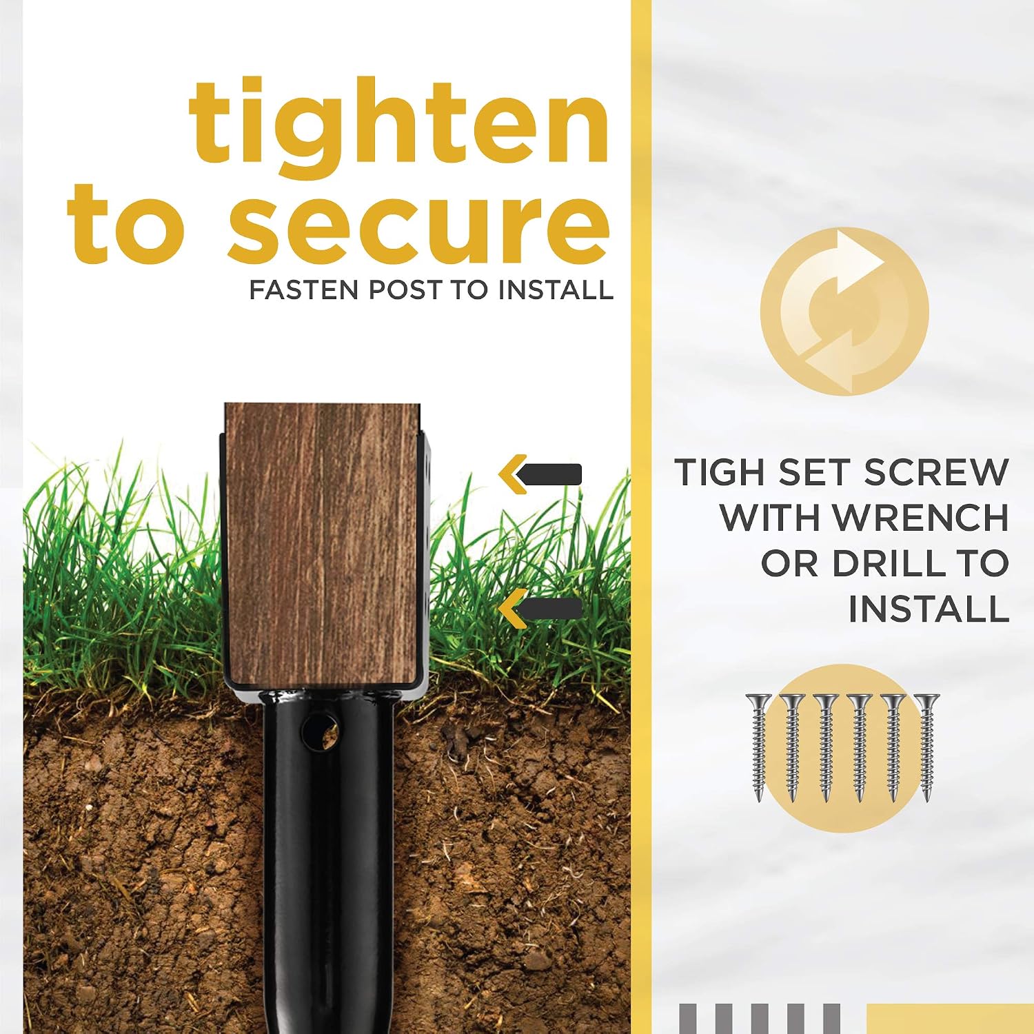 Premium No Dig Ground Anchor DIY Screw in Stake U-Model 27 Inch Fits Standard 4x4 Posts (3.5' X 3.5') Great for Mailbox and Fence Posts