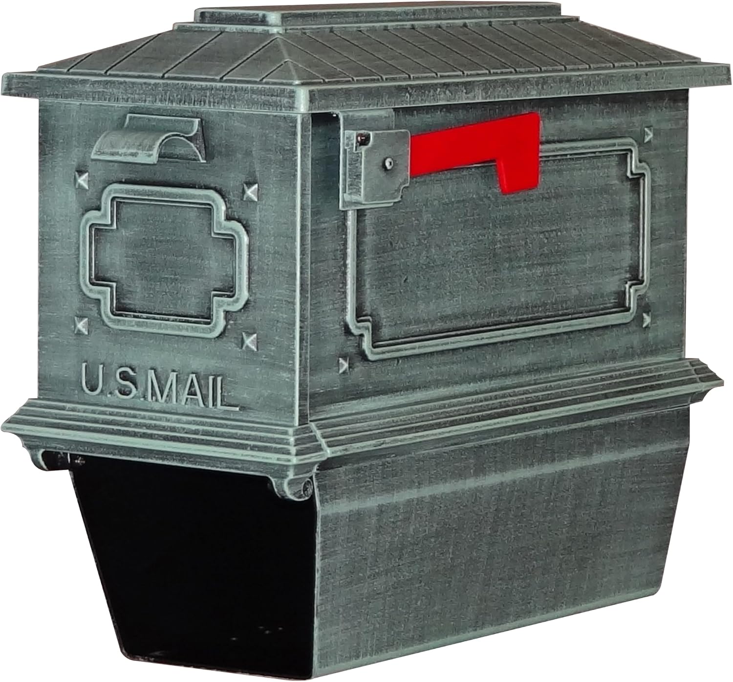 Special Lite Kingston Curbside Mailbox with Paper Tube - Verde Green Aluminum Mailbox for Post Mount - SCK-2017-VG