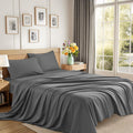1200 Thread Count Cotton Sheets, 100% Egyptian Cotton Sheet for Queen Size Bed,Very Smooth Soft with 18' Deep Pocket Sheets 4-Pc Sets (Charcoal Grey, Queen)