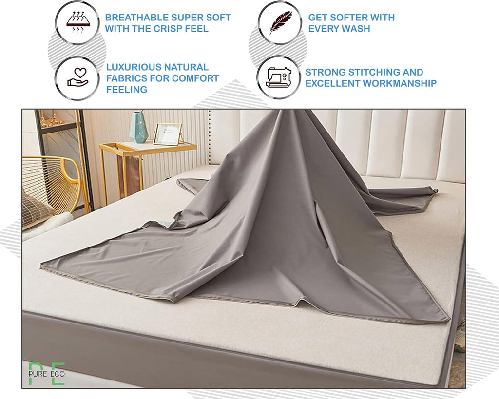 Luxury Zip On Fitted Sheet - Includes 1 Fitted Sheet Base & 2 Zip-On Sheets - Upto 16' in. Deep Pockets Queen Size Zipper Fitted Sheet - Easy to Change, Cotton 600 TC Fitted Sheet - Blush