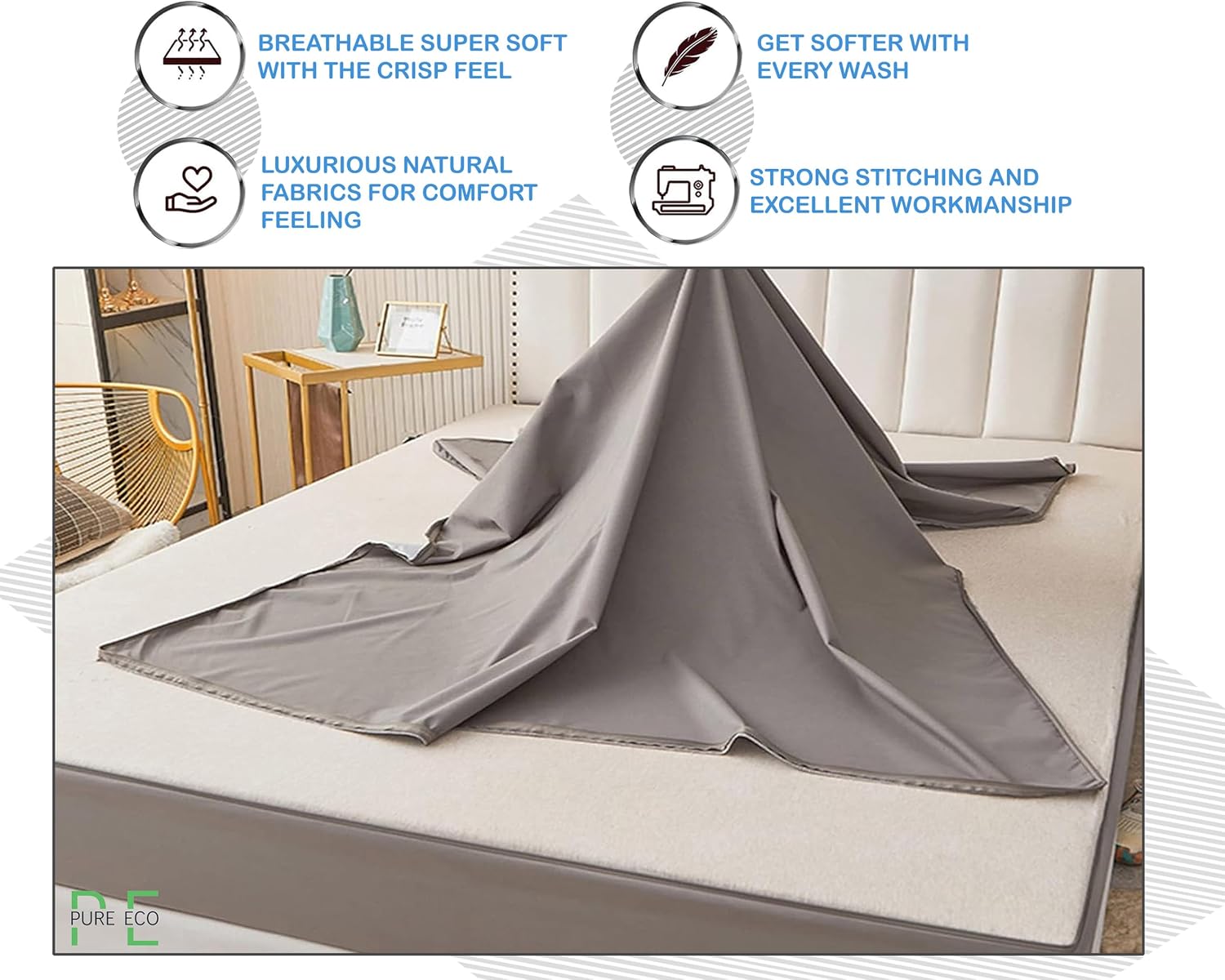 Luxury Zip On Fitted Sheet - Includes 1 Fitted Sheet Base & 2 Zip-On Sheets - Upto 16' in. Deep Pockets Queen Size Zipper Fitted Sheet - Easy to Change, Cotton 600 TC Fitted Sheet - Blush