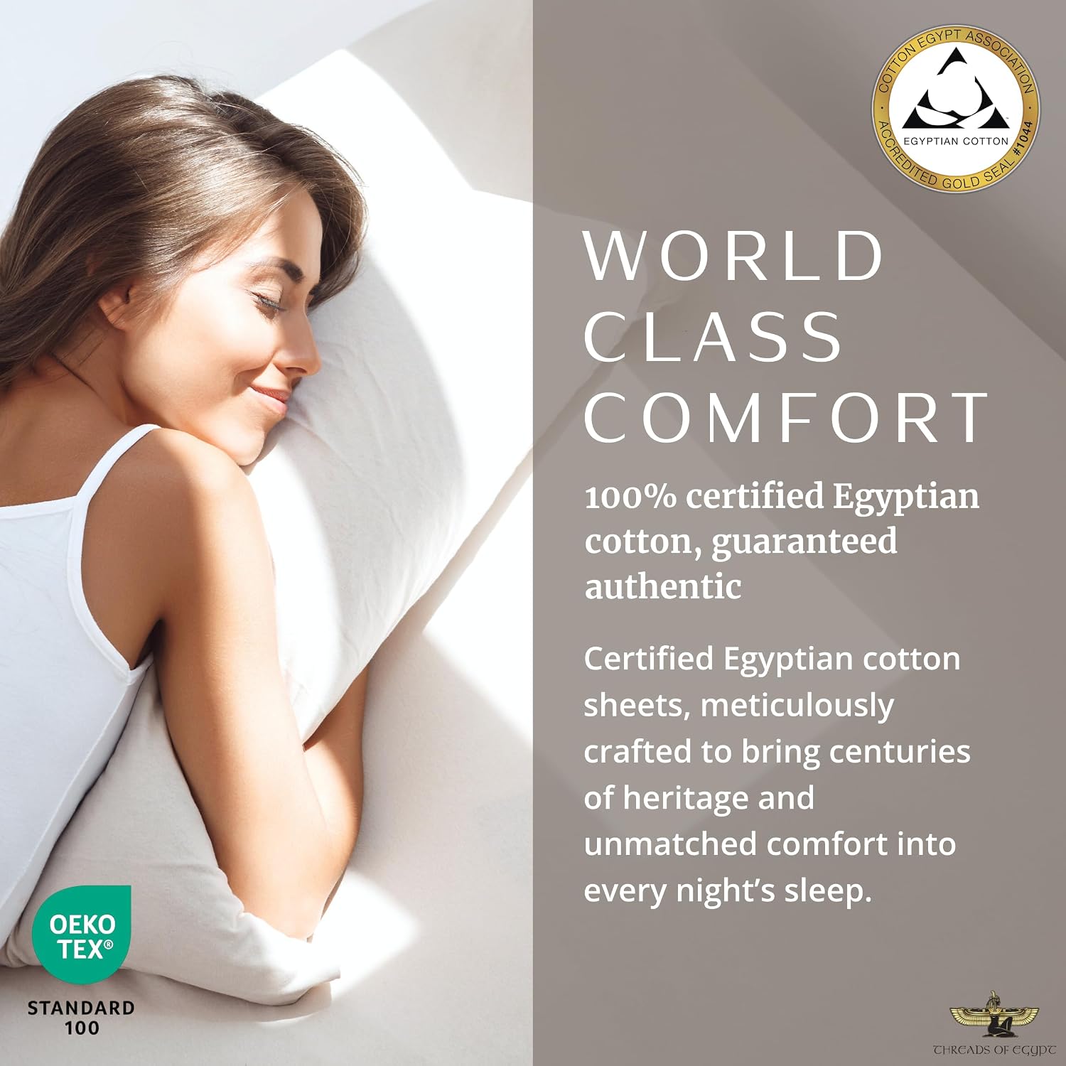 100% Egyptian Cotton Sheets Queen Size | 1200 Thread Count | CEA Gold Seal Certified | Ultra Soft | Cooling for Hot Sleepers | 18' Deep Pocket | Queen Size [Dune]