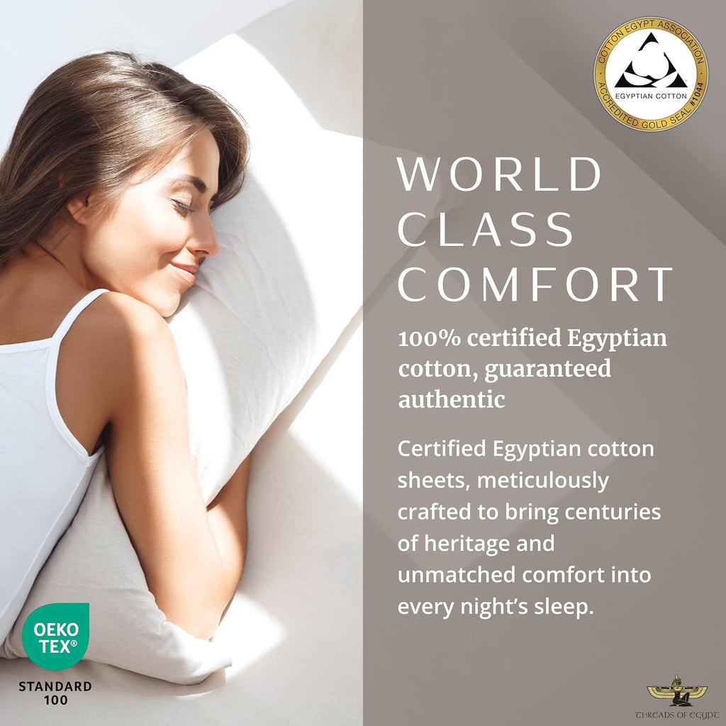 100% Egyptian Cotton Sheets California King Size | 400 Thread Count | CEA Gold Seal Certified | Ultra Soft | Cooling for Hot Sleepers | 18' Deep Pocket | California King Size [Dune]