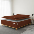 COTTON STICH 600 TC Zipper Fitted Sheet, 100% Egyptian Cotton, 18' Deep Pocket, Easy Zip Change, All-Around Secure Fit - Queen Size Bed - Chocolate