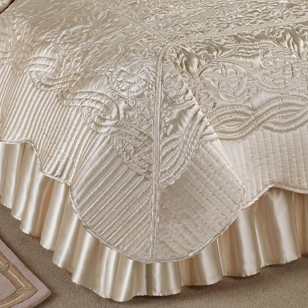 Touch of Class Prima Quilted Bedding | Pearl Coverlet Set | 4 Piece Queen Set