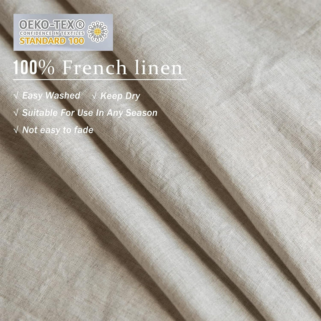 XZ XIFA Linen Duvet Cover Twin, 100% Washed French Flax Linen Bedding Set with Zipper Closure, Cooling & Textured Bed Sets for Hot Sleepers(1 Duvet Cover, 1 Pillowcases)