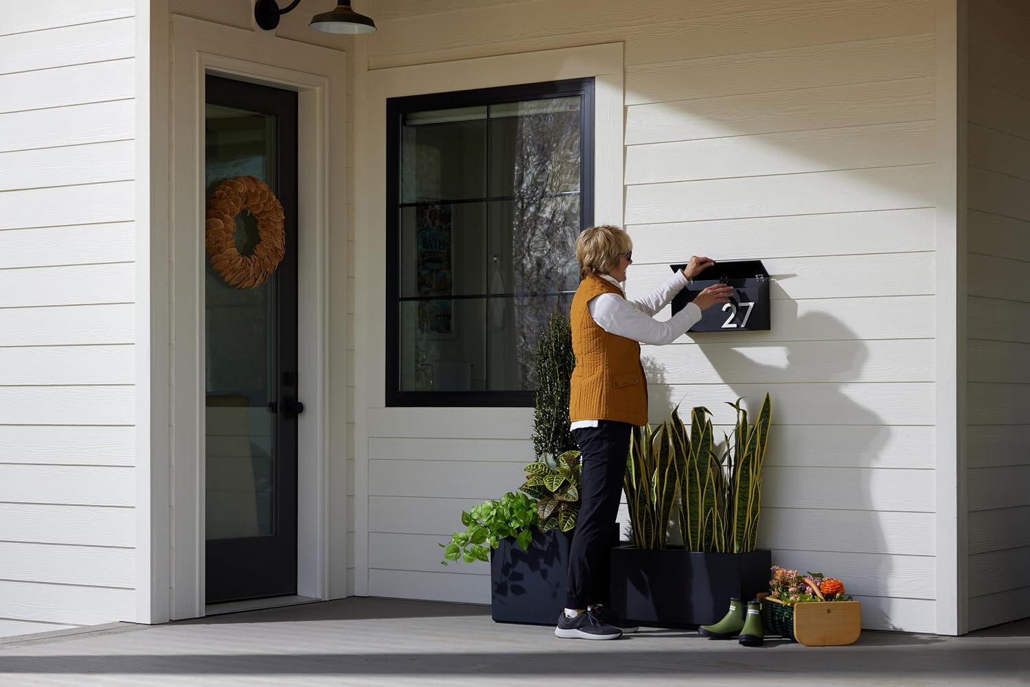 post & porch The OG Mailbox | Wall Mounted Mailbox | Black/Brown/White/Grey, 1 Size, Weatherproof Mail Box for Outside | Customizable (White)