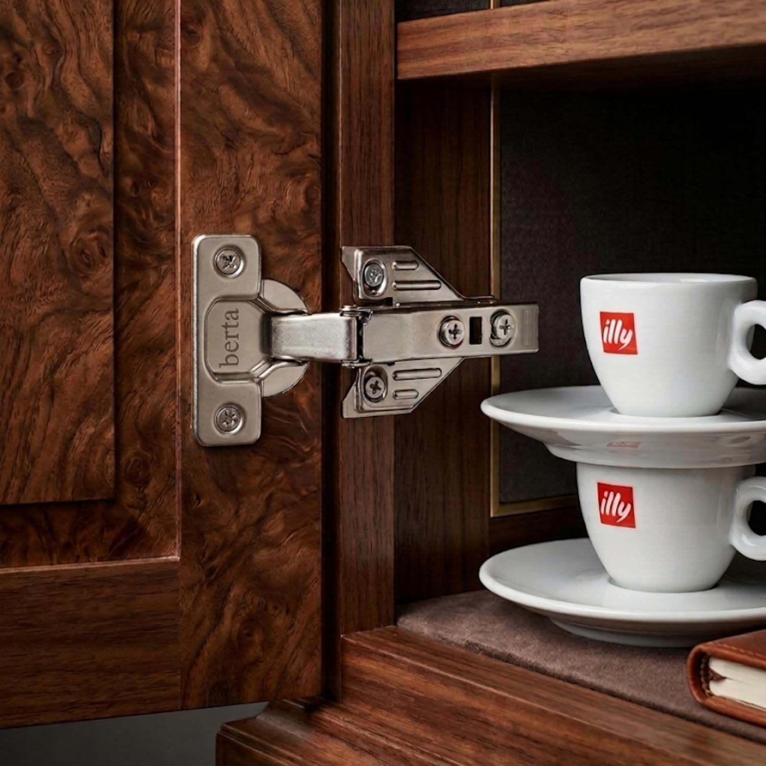 Berta 100-Pack, Full Overlay Cabinet Door Hinges,105 Degree Adjustable Concealed Kitchen Cabinet Hinges Soft Close for Face Frame Cabinet, with Screws - Durable and Easy Installation