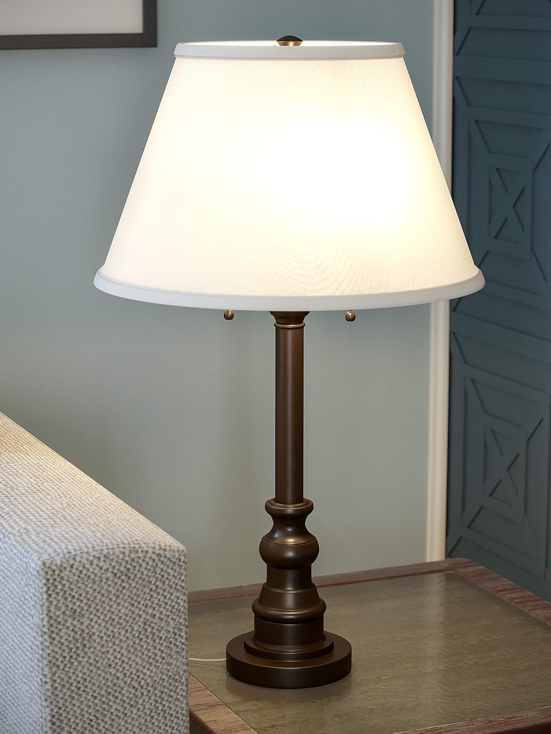 Kenroy Home 30437BRZ Spyglass Table Lamp with Bronze Finish, Classic Style, 30.5' Height, 17' Width, 17' Depth