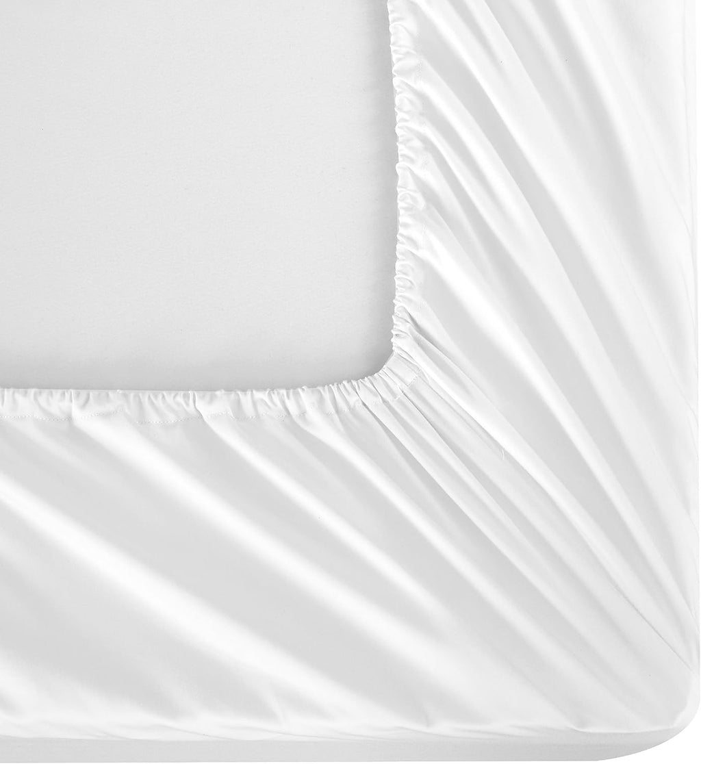 Casabolaj Shading Hotel Collection 4 Pieces Sheet Set 100% Egyptian Cotton Sateen 400 TC - Luxury Modern Sheet sets Queen King - Borders in Contrasting color Silver/Grey (Banyan, California King)