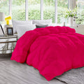 Hot Pink Down Alternative Pinch Pleated Comforter- Oversized Queen Size 98 x 98 Inches 1 Piece All-Season Duvet Insert, 500 GSM with Corner Tabs 100% Egyptian Cotton- (Hot Pink Solid)