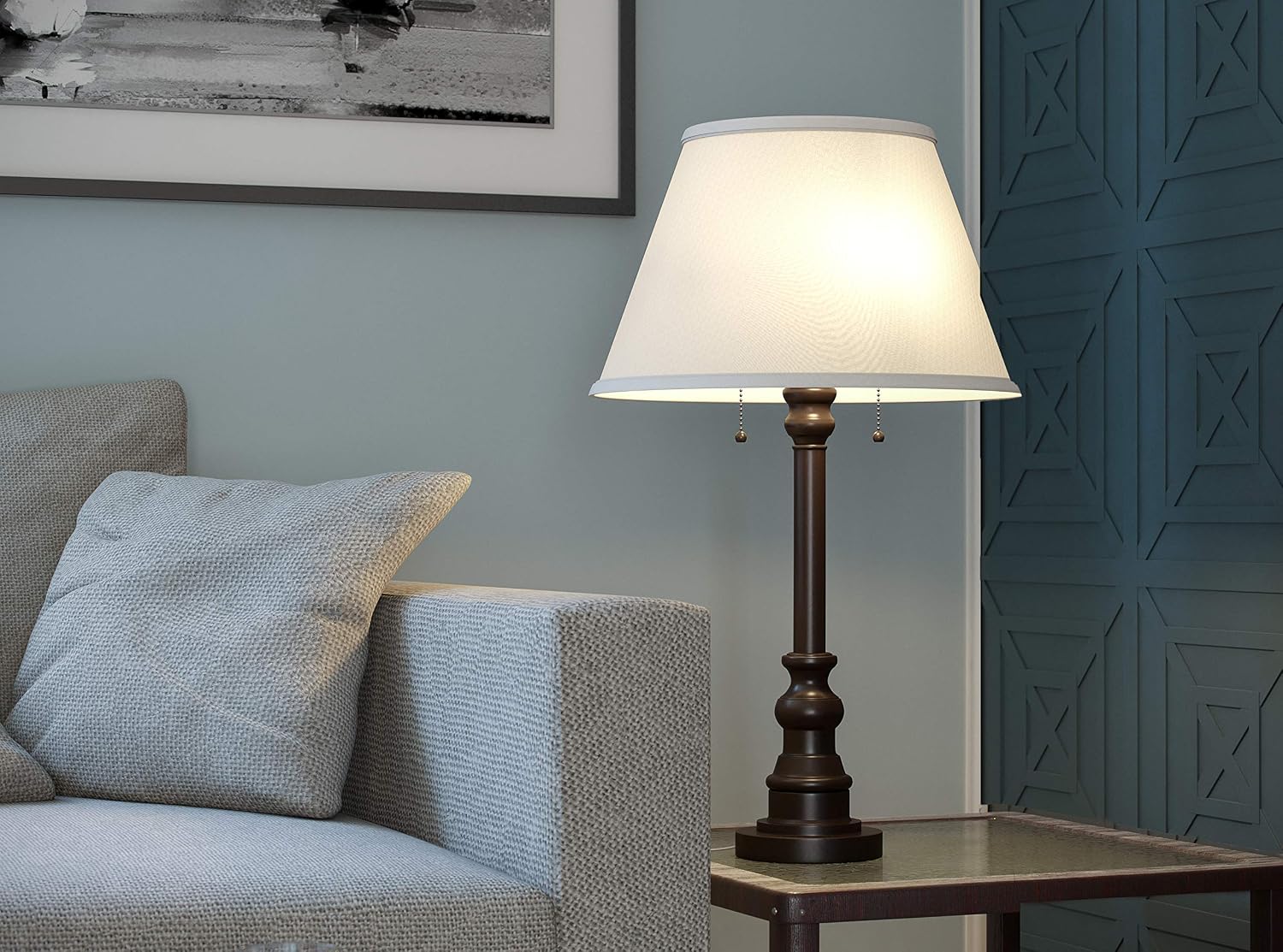 Kenroy Home 30437BRZ Spyglass Table Lamp with Bronze Finish, Classic Style, 30.5' Height, 17' Width, 17' Depth