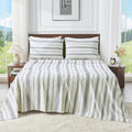 100% Linen Sheets Queen Size,Breathable & Durable 4-Piece Bed Flax Stripes Sheet Set,Soft All-Season Bedding for Hot Sleepers 16' Deep Pocket Oeko-TEX Certified,（Queen, Grey Stripes）