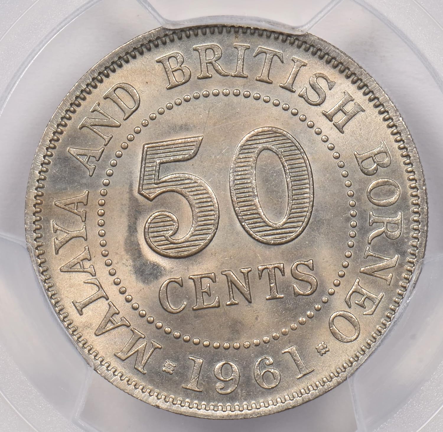 Collectible Coin Malaya and British Borneo 1961 50 Cents PCGS MS 65 rare condition PC1274