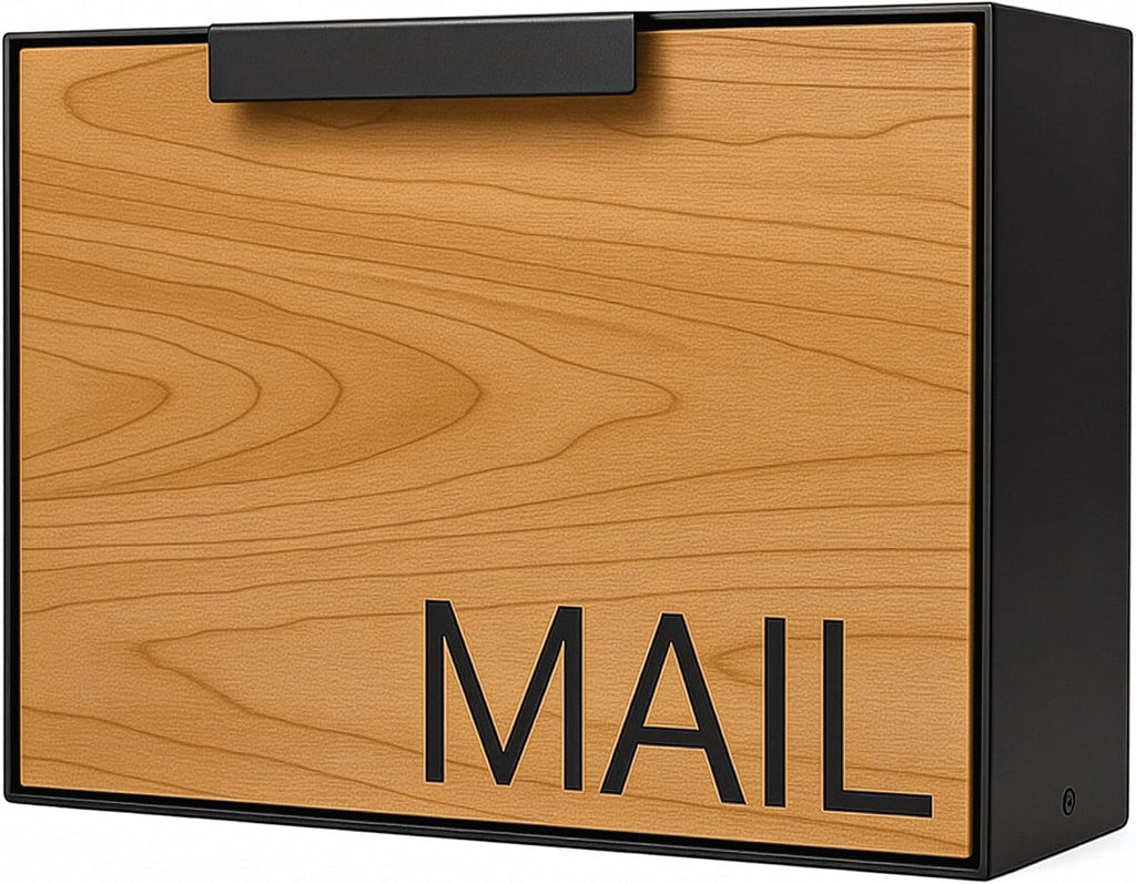 Movo Home Wall Mount Mailbox, Modern Wood Mailbox for House Allen