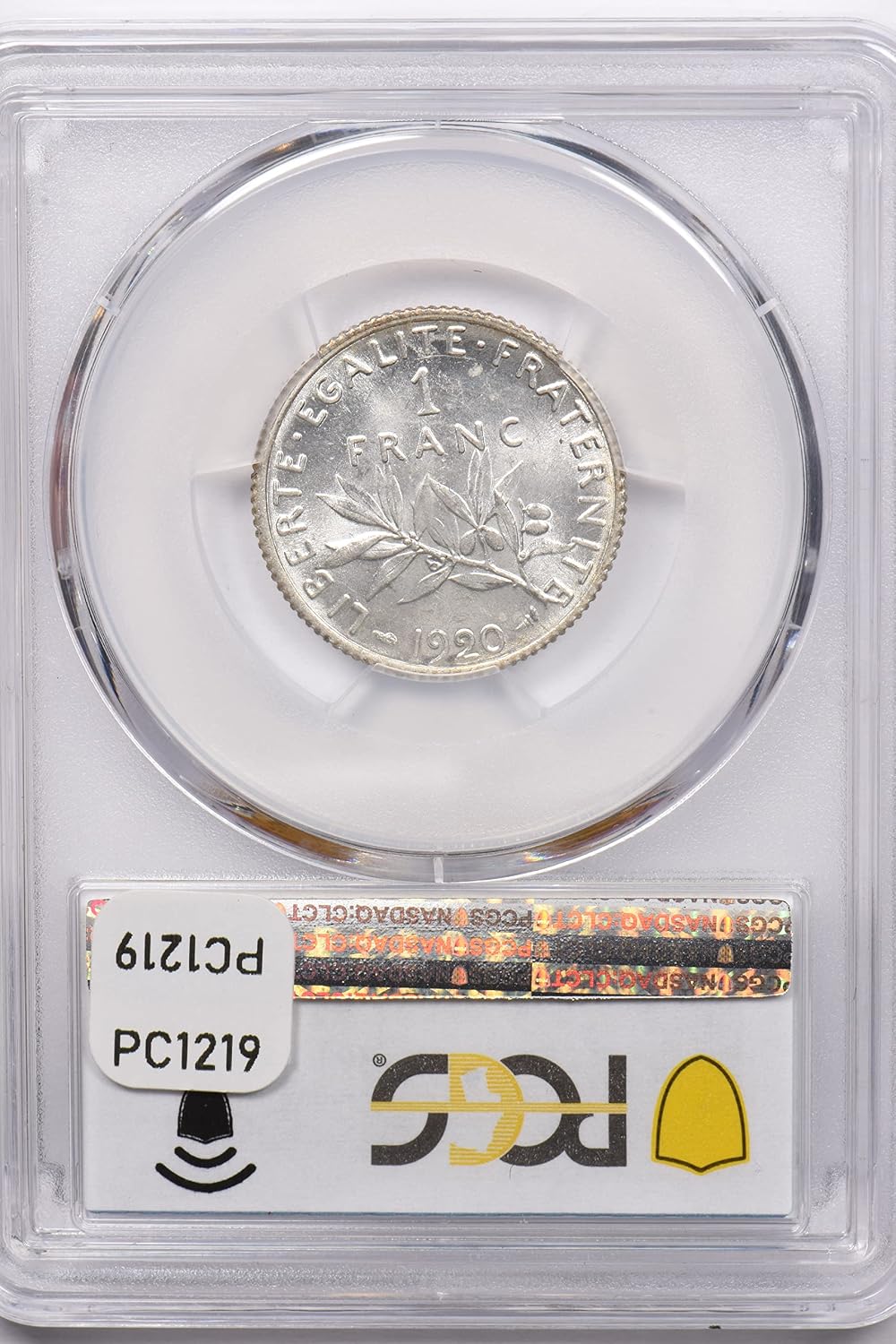 Collectible Coin France 1920 Franc PCGS MS 64 rare condition Gad-467 Semeuse PC1219